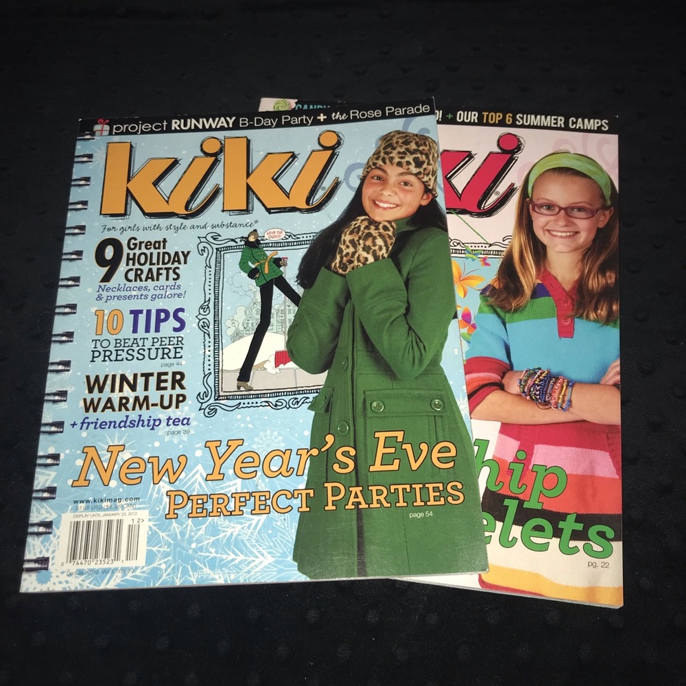 2 for $12 KiKi magazine Dec 2011 - March 2012 Retro Girls Pre-Teen Fashion Craft